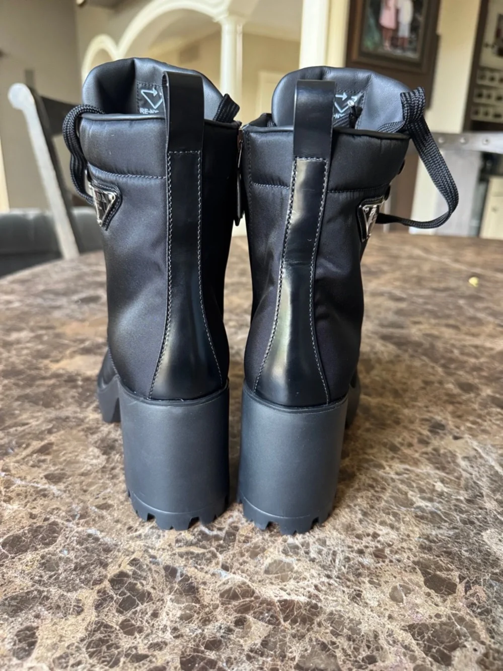 Prada re nylon black chunky lug sole nylon boot bootie sz 39 - Picture 6 of 10